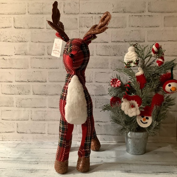 Sleigh Hill Trading Co. 23” Royal Stewart Plaid Standing Deer - Picture 1 of 5